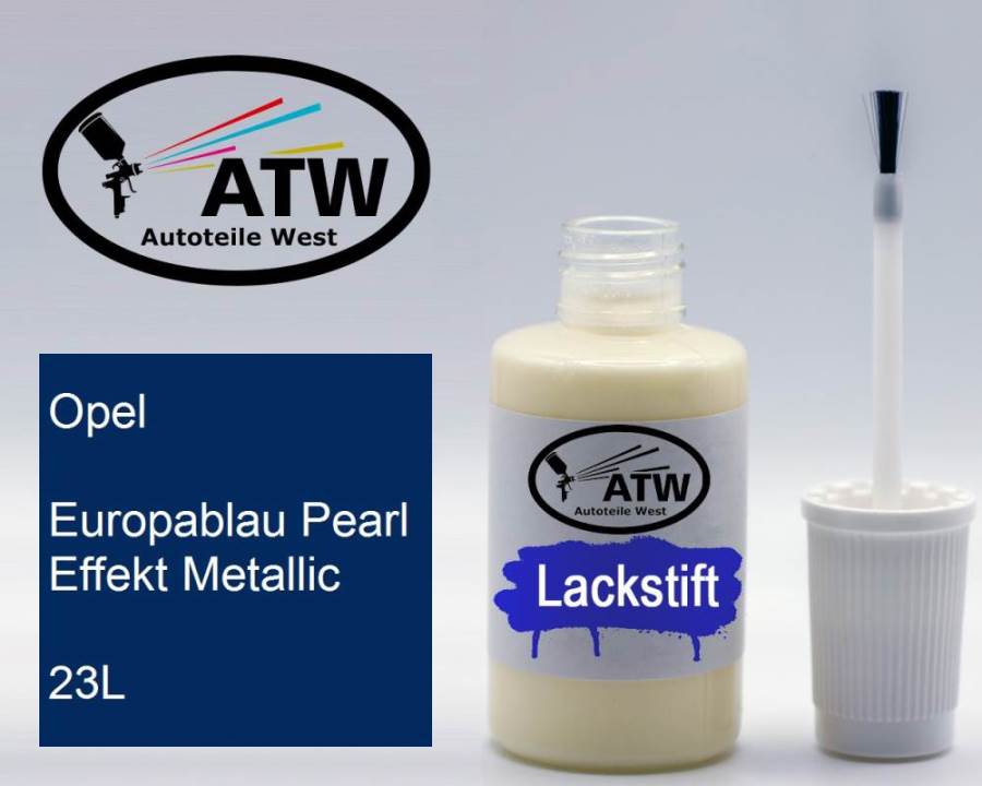 Opel, Europablau Pearl Effekt Metallic, 23L: 20ml Lackstift, von ATW Autoteile West.